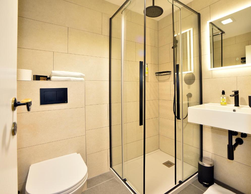 Koupelna v ubytování Hotel Christina