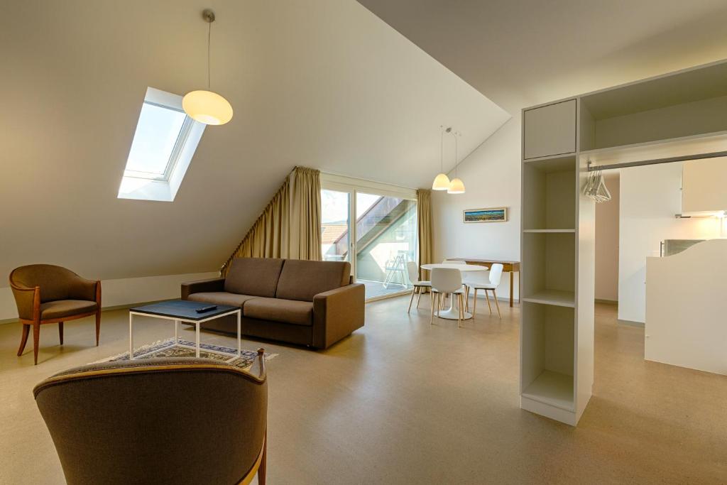 Istumisnurk majutusasutuses Hôtel la Croix Blanche
