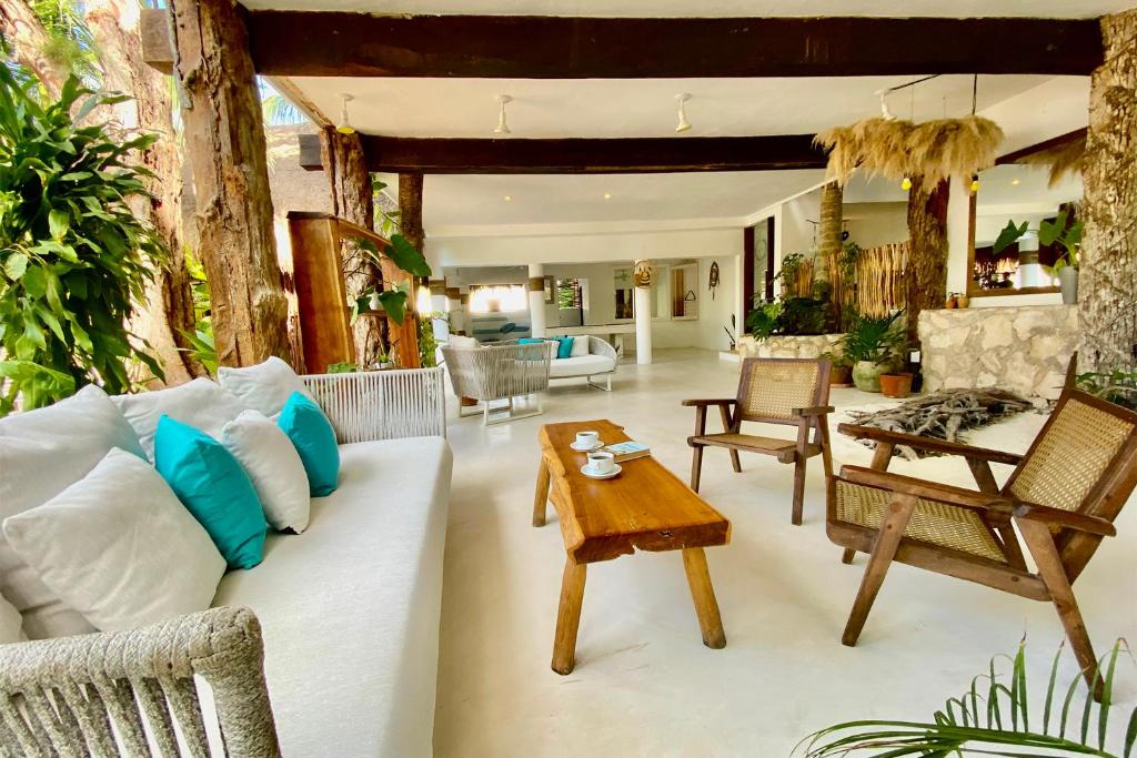Posezení v ubytování Cabanas Tulum- Beach Hotel & Spa