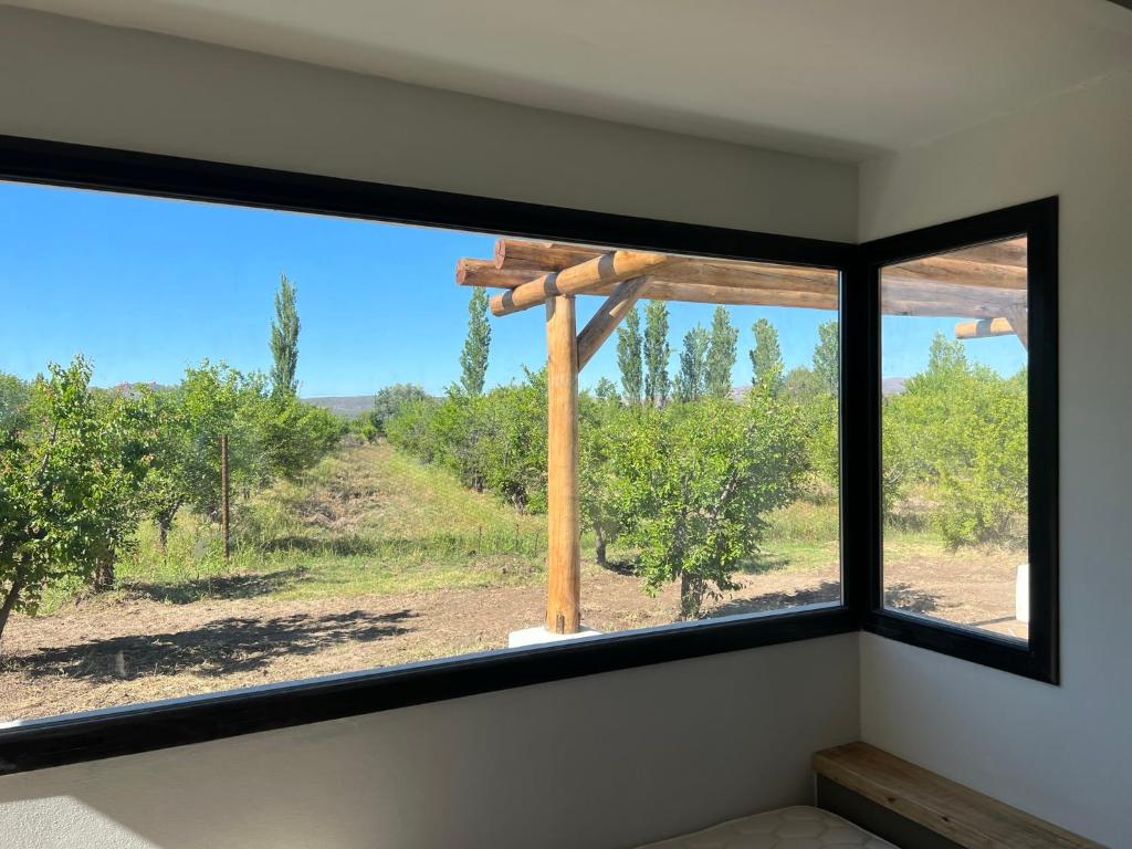 una finestra in una camera con vista su un campo di Victoria’s House a San Rafael