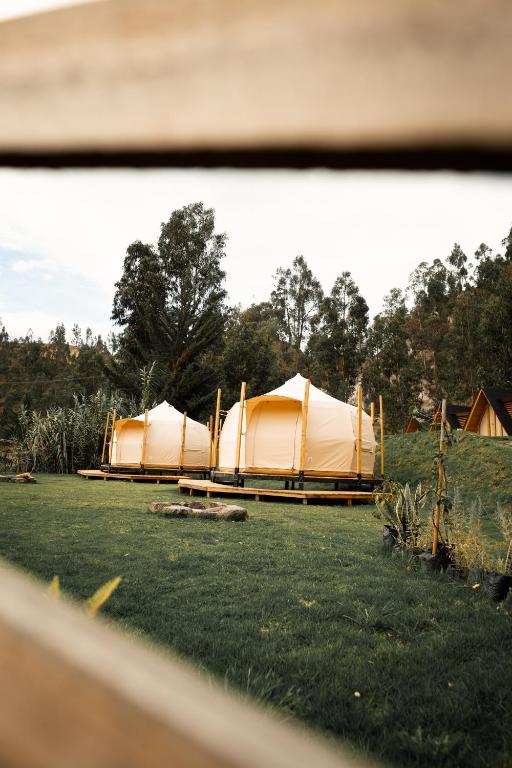 Zahrada ubytování Hawkay Glamping