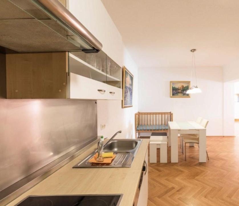 Kuchyň nebo kuchyňský kout v ubytování Ferienwohnung St. Pölten Rathausplatz