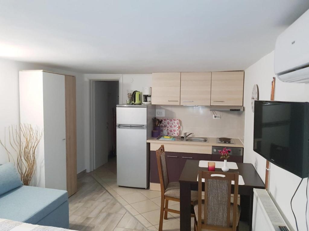 Kuchyň nebo kuchyňský kout v ubytování Apartmani Ana