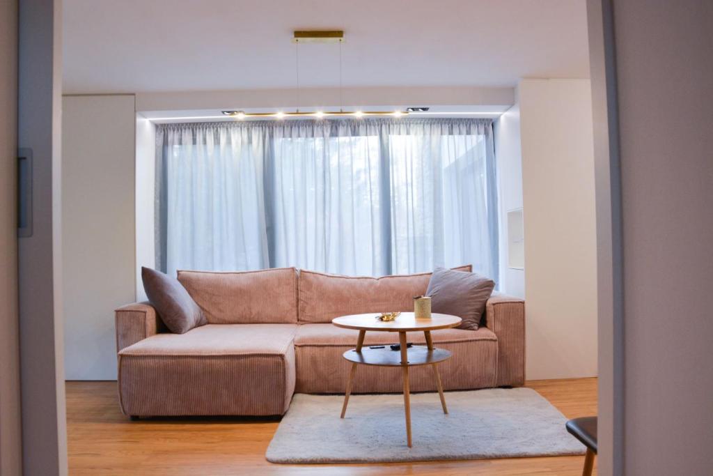 Posezení v ubytování Luxury apartment with private sauna Pod Javorovým