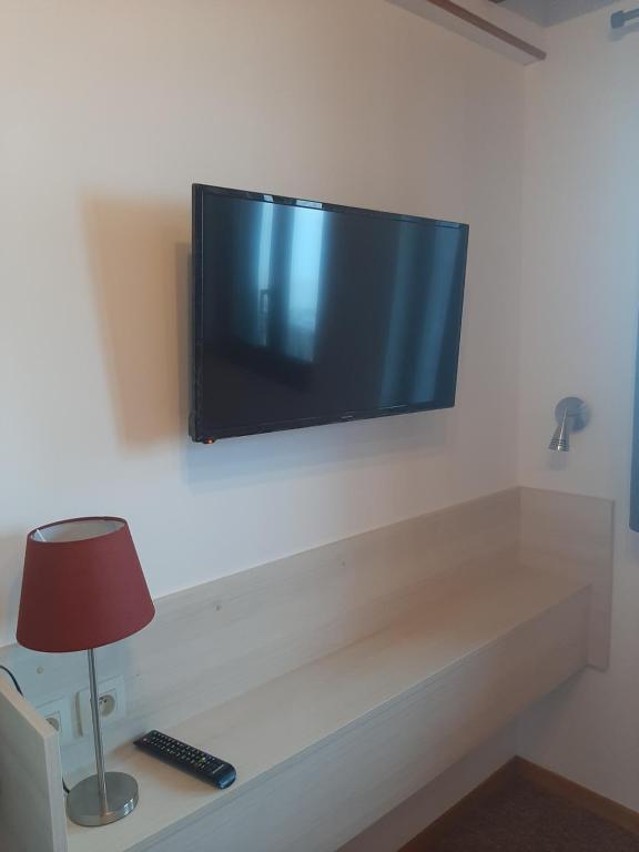 TV a/nebo společenská místnost v ubytování Hotel Chalet du Crey
