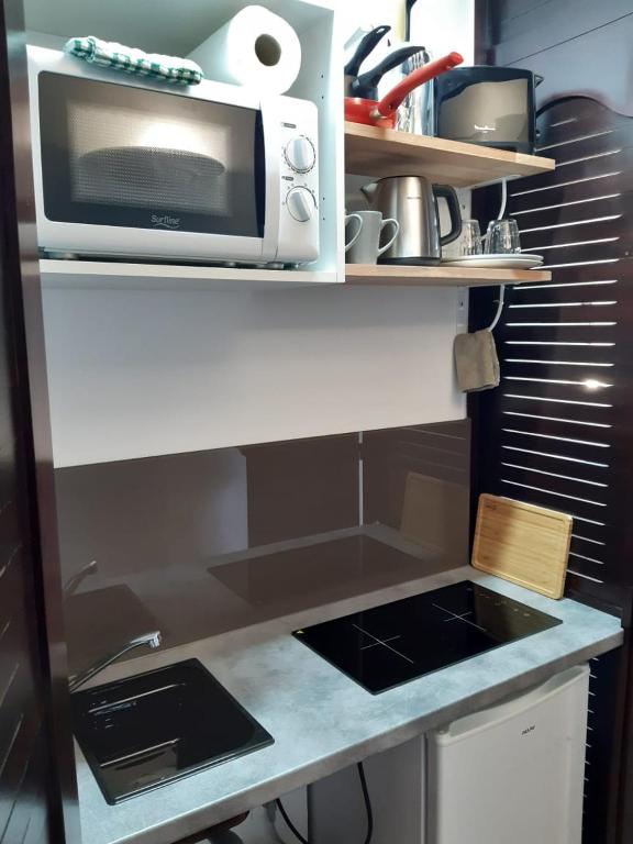 Kuchyň nebo kuchyňský kout v ubytování Les Studios de La Baie 349