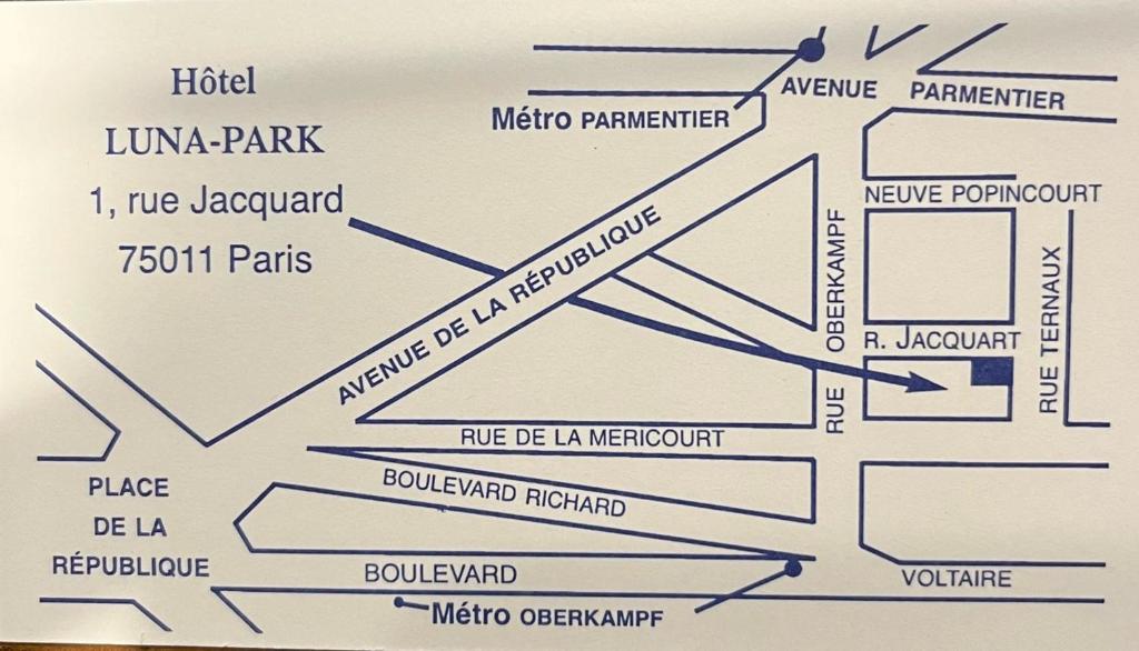 Plan de l'établissement Hotel Luna Park