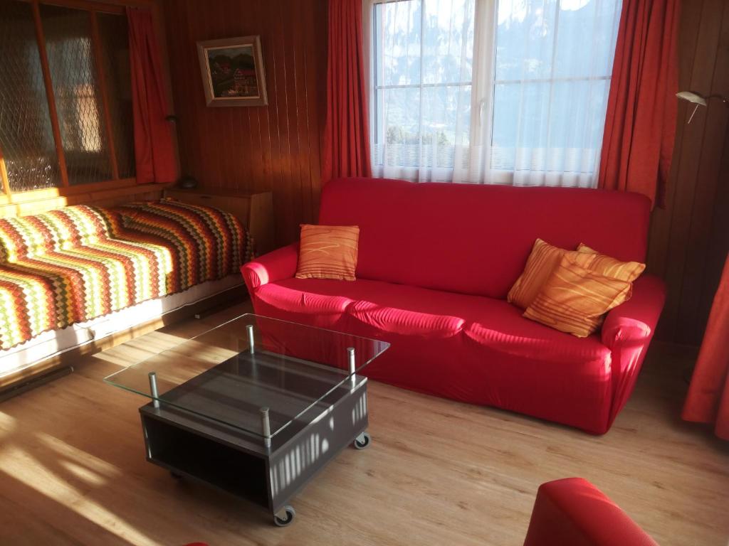 Predel za sedenje v nastanitvi Ferienwohnung Tschudiboden