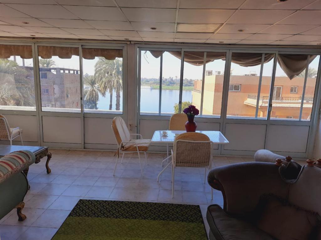 A seating area at East Luxor Apartments with Nile views