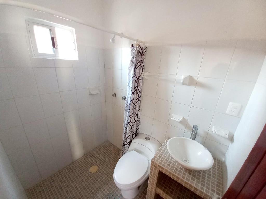 Koupelna v ubytování Posada Casa Bugambilias