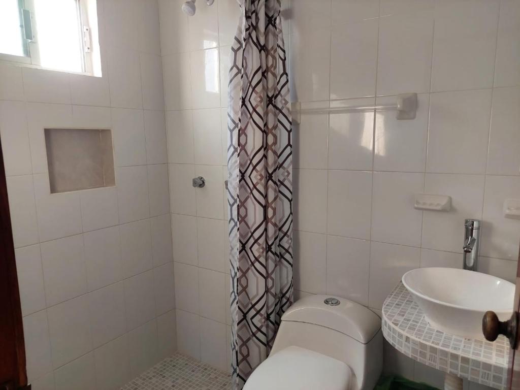 Koupelna v ubytování Posada Casa Bugambilias
