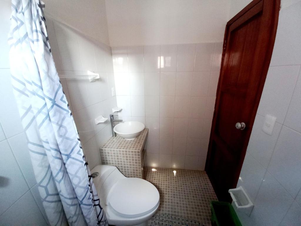 Koupelna v ubytování Posada Casa Bugambilias