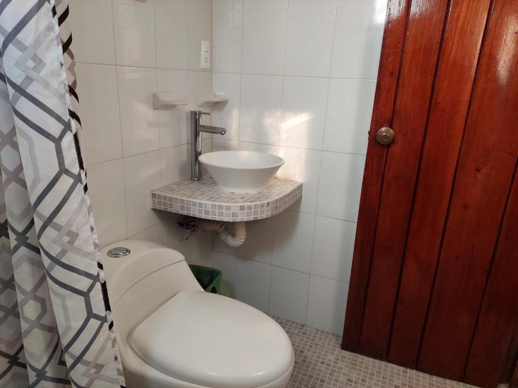 Koupelna v ubytování Posada Casa Bugambilias