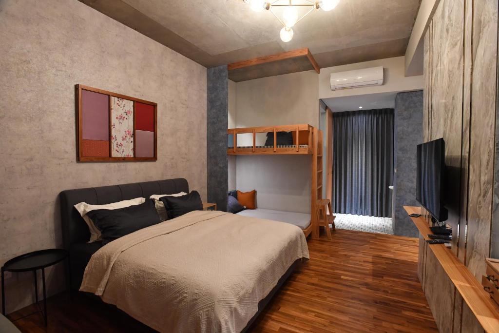 Postel nebo postele na pokoji v ubytování Fu's house 52