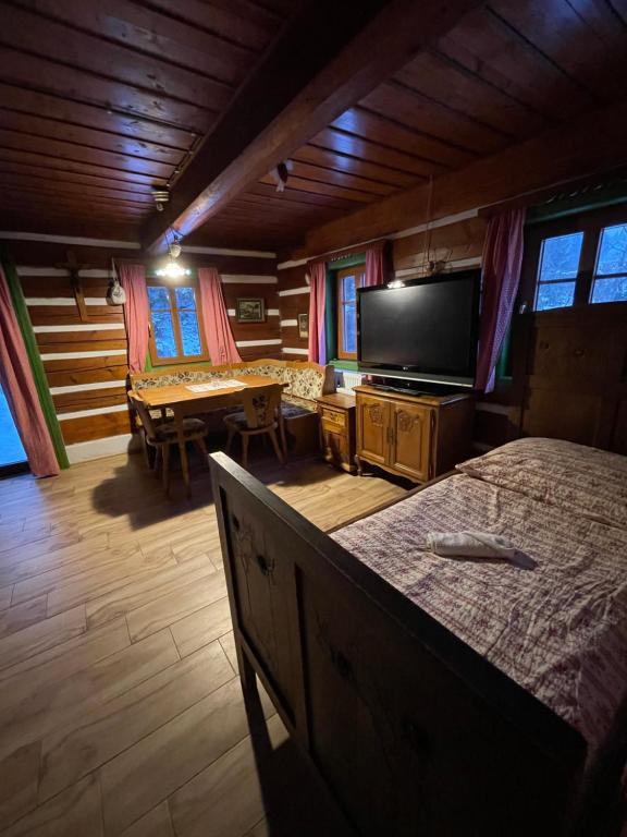TV a/nebo společenská místnost v ubytování Hepnarova Bouda