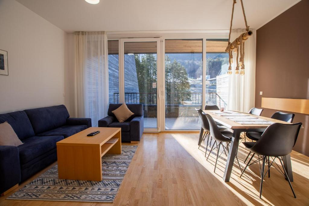 Et sittehjørne på Pohorje Fox duplex apartment