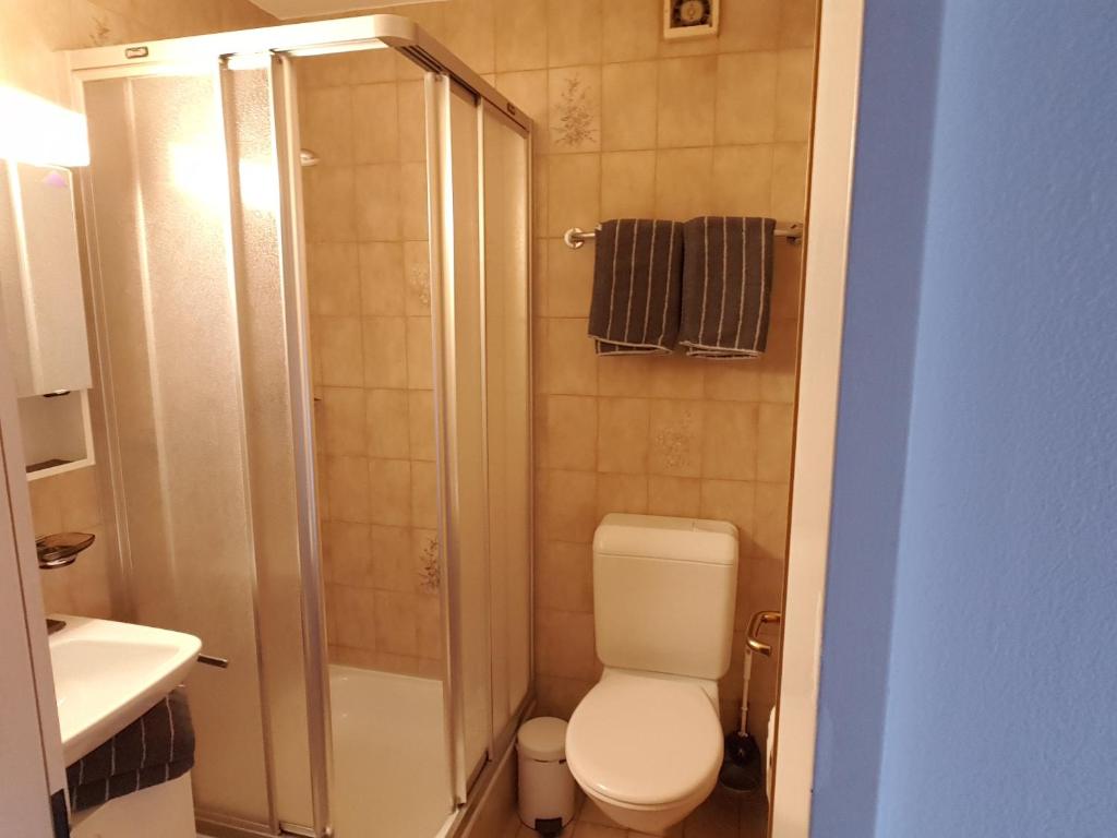 Koupelna v ubytování Casa Crap