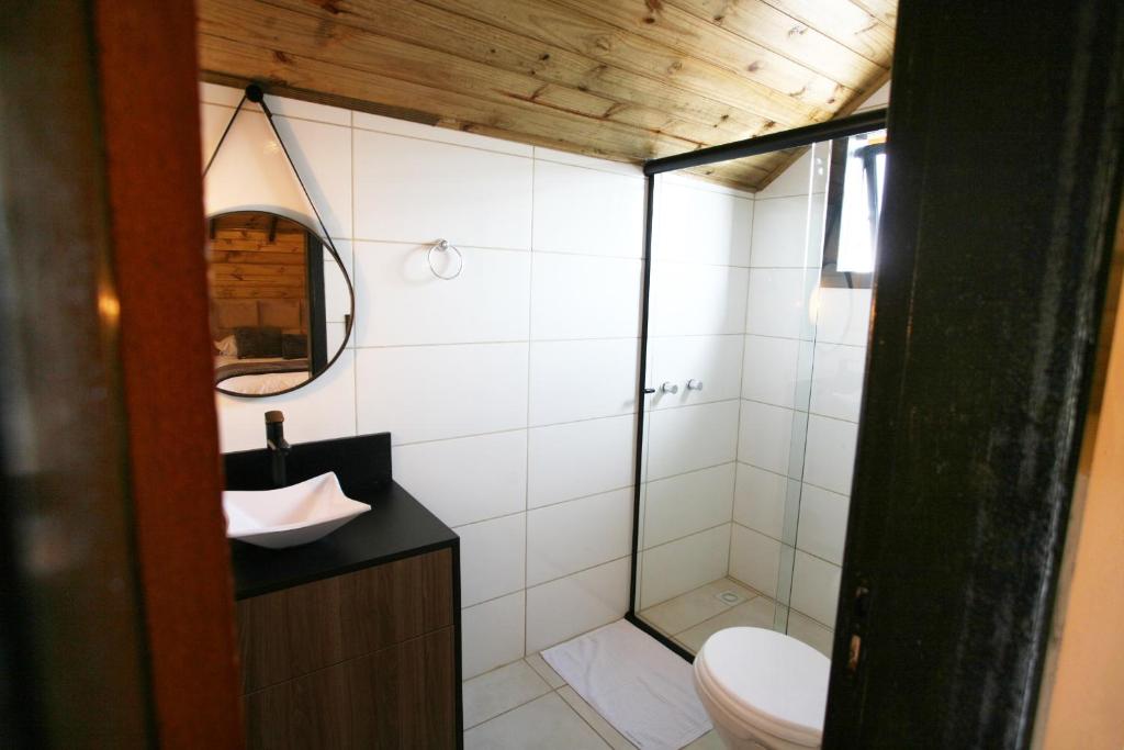 Koupelna v ubytování Cabanas Charme da Serra