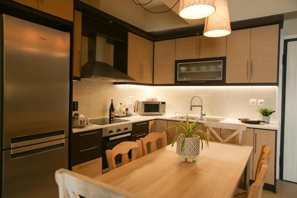 Beach House in Itea-Delphi的厨房或小厨房