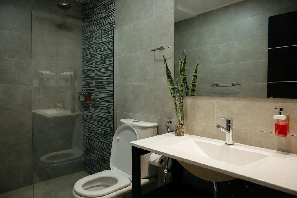 Koupelna v ubytování Hotel Batista
