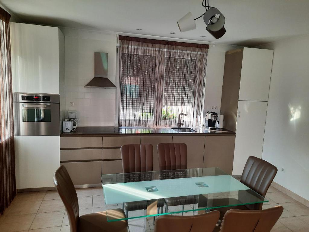 Kuchyňa alebo kuchynka v ubytovaní Balatinus Apartmanház
