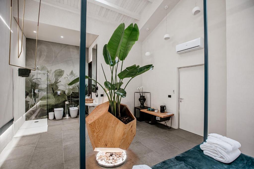 Koupelna v ubytování FICOPALA SUITES