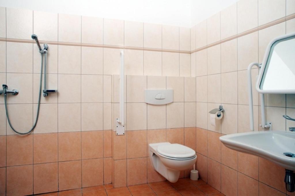 Koupelna v ubytování Hotel U Karla