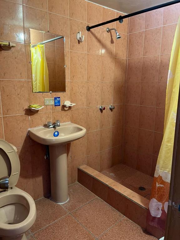 Koupelna v ubytování Hotel Cotopaxi