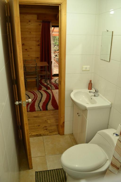 Un baño de Cabañas Los Cuatro Robles