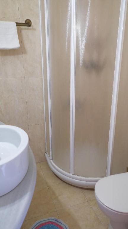 Koupelna v ubytování Hotel Papanikola