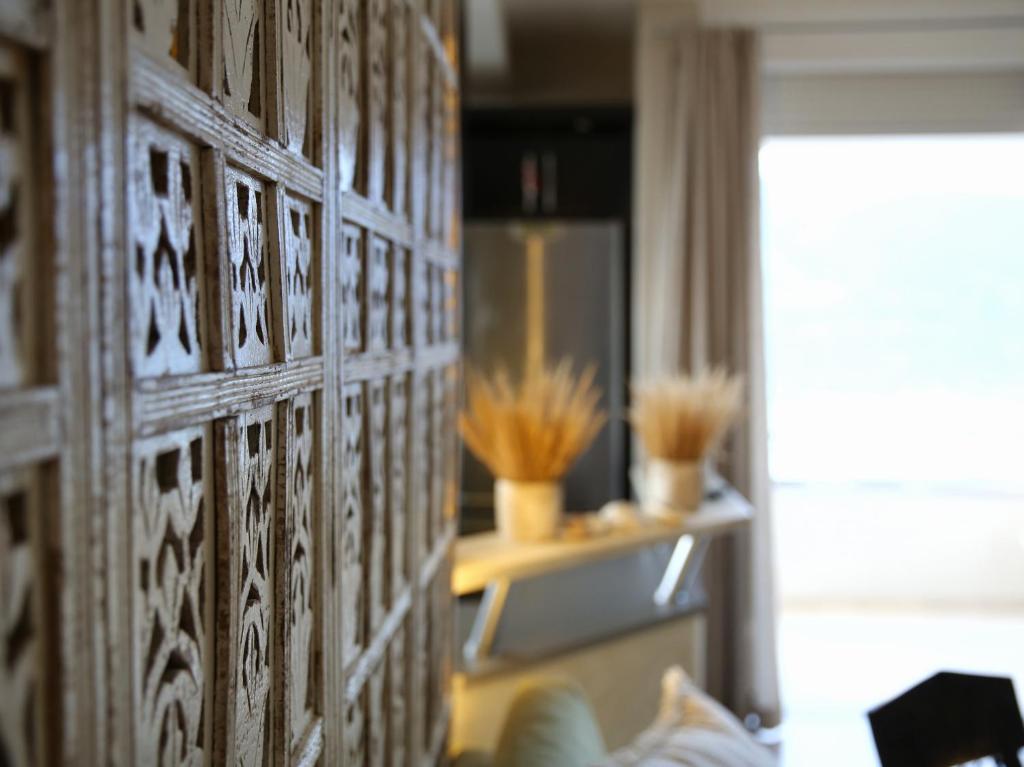 Boho Beach House in Itea-Delphi TV 또는 엔터테인먼트 센터