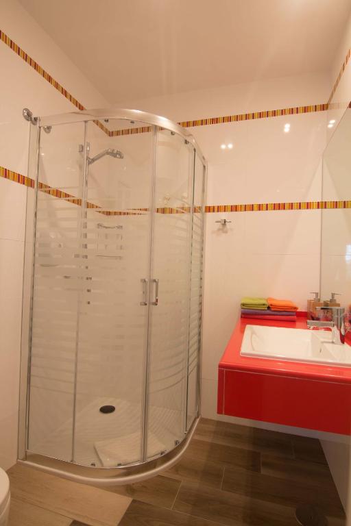 Koupelna v ubytování Hostal Casa Arco Iris (Playa)