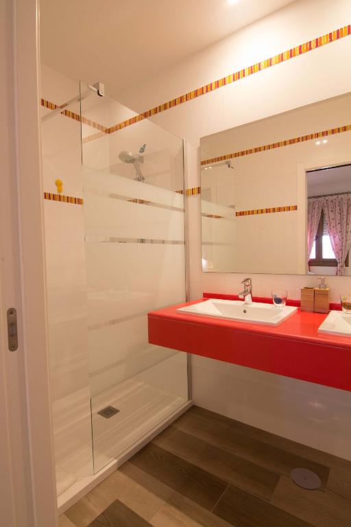 Koupelna v ubytování Hostal Casa Arco Iris (Playa)