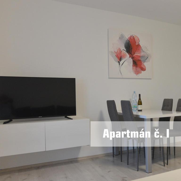 TV a/nebo společenská místnost v ubytování Apartmány U koupaliště