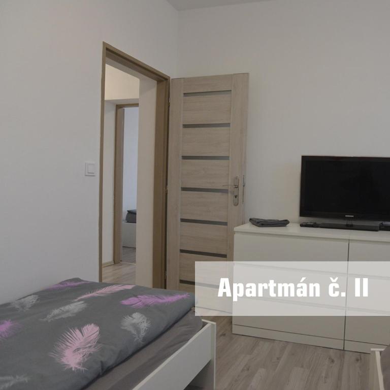 TV a/nebo společenská místnost v ubytování Apartmány U koupaliště