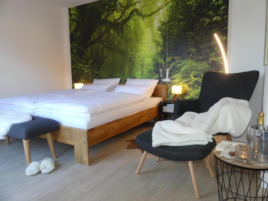 Кровать или кровати в номере Appartement Buchstein