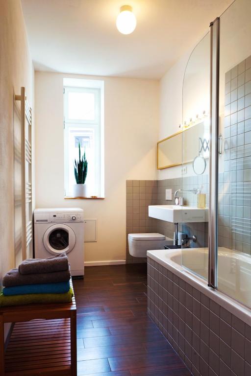 Koupelna v ubytování Design Apartments "Hier war Goethe nie"