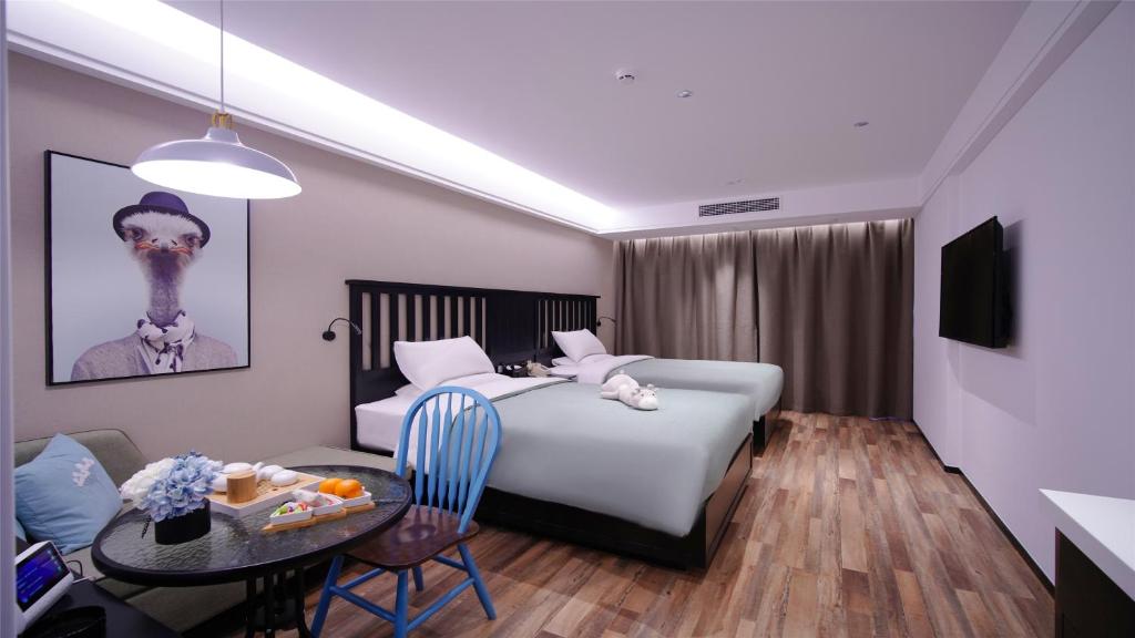 银座精宿泰安高铁站泰山西湖店 - Twin Room Met Eigen Badkamer
