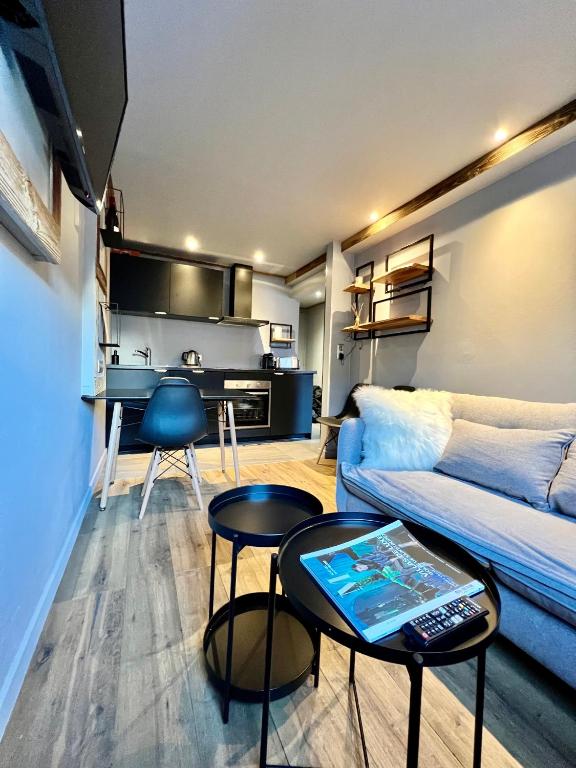 Kuchyň nebo kuchyňský kout v ubytování Grey Suite Val d'Isère
