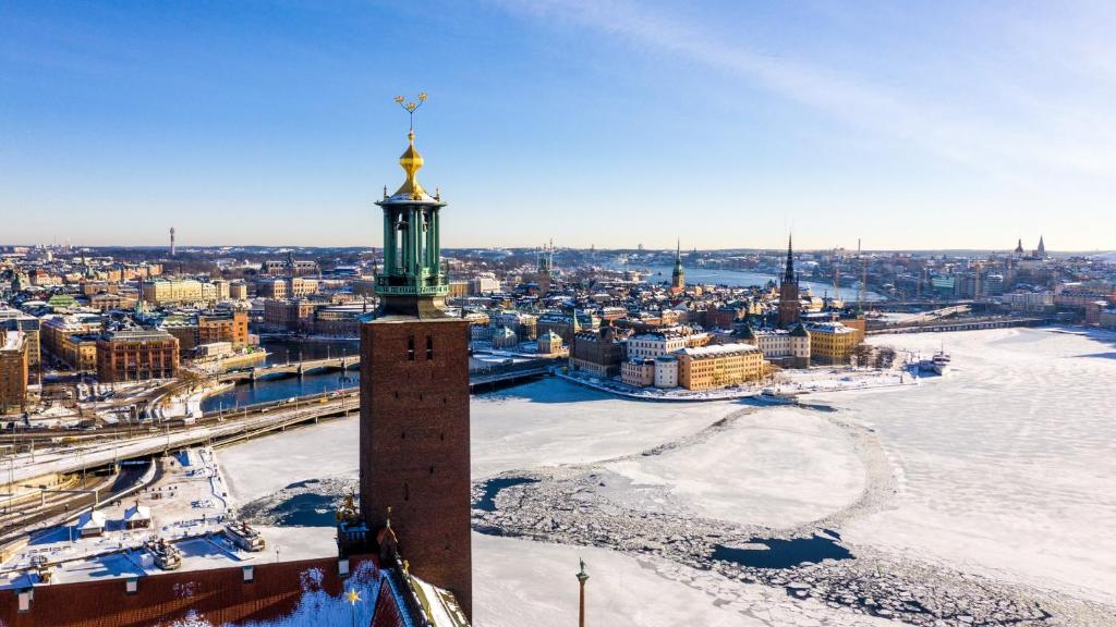 Nespecifikovaný výhled na destinaci Stockholm nebo výhled na město při pohledu z hotelu
