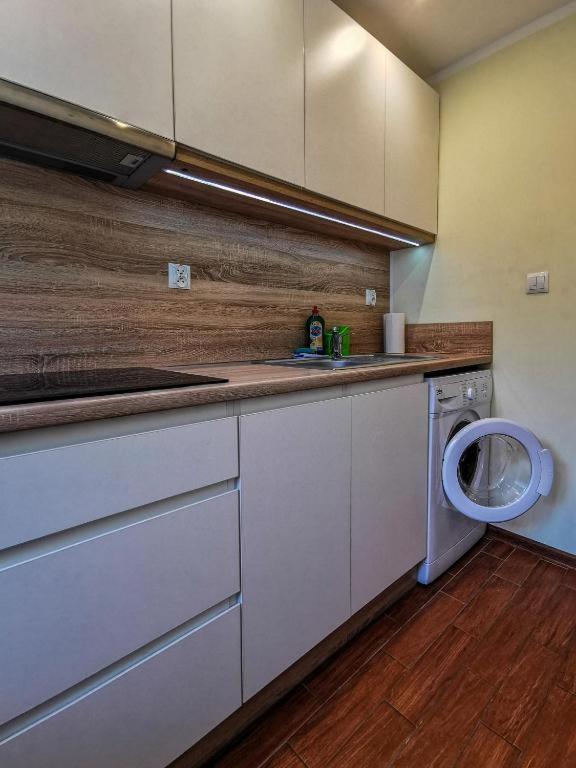 Kuchyň nebo kuchyňský kout v ubytování Apartament Wisła Centrum