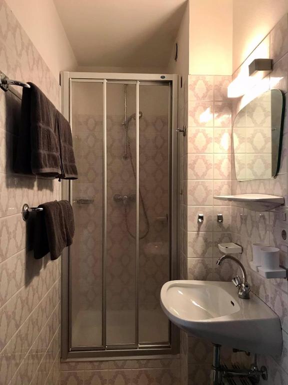 Koupelna v ubytování Untergrundgut