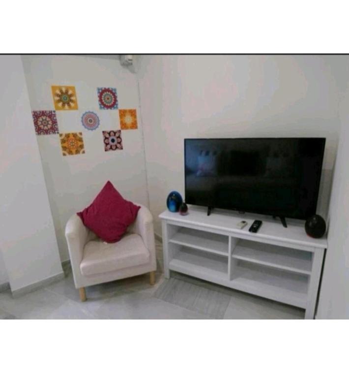 Televízia a/alebo spoločenská miestnosť v ubytovaní Apartamentos centro histórico
