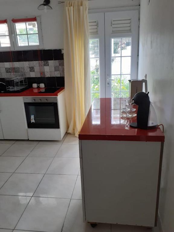 Kuchyň nebo kuchyňský kout v ubytování CHEZ COCO appartement BALISIER