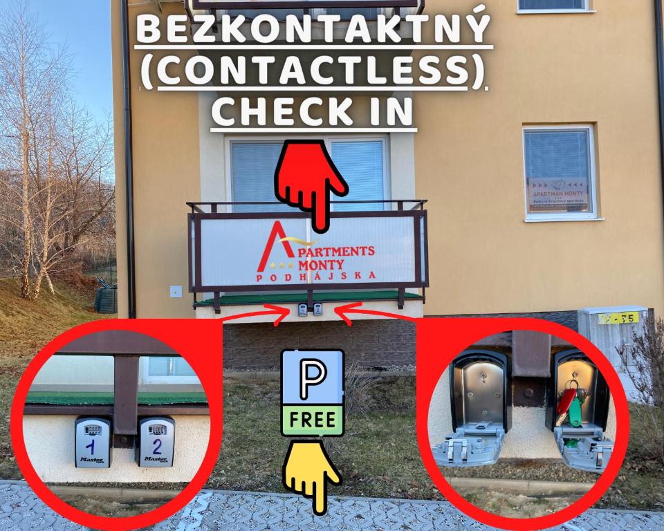 Certifikát, hodnocení, plakát nebo jiný dokument vystavený v ubytování Apartments Monty Podhájska