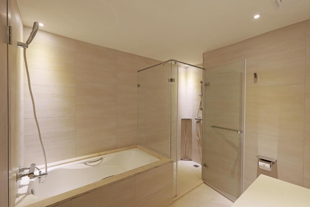 Koupelna v ubytování Dahu Park Hotel