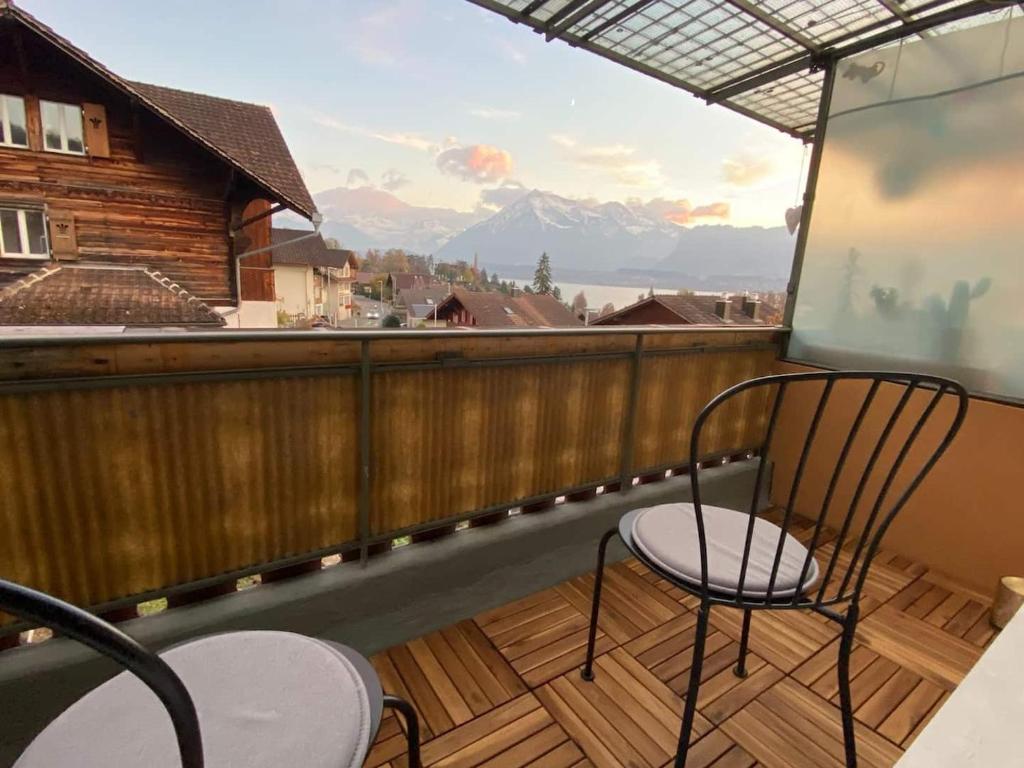 Balkón nebo terasa v ubytování Schöne Ferienwohnung mit Seeblick