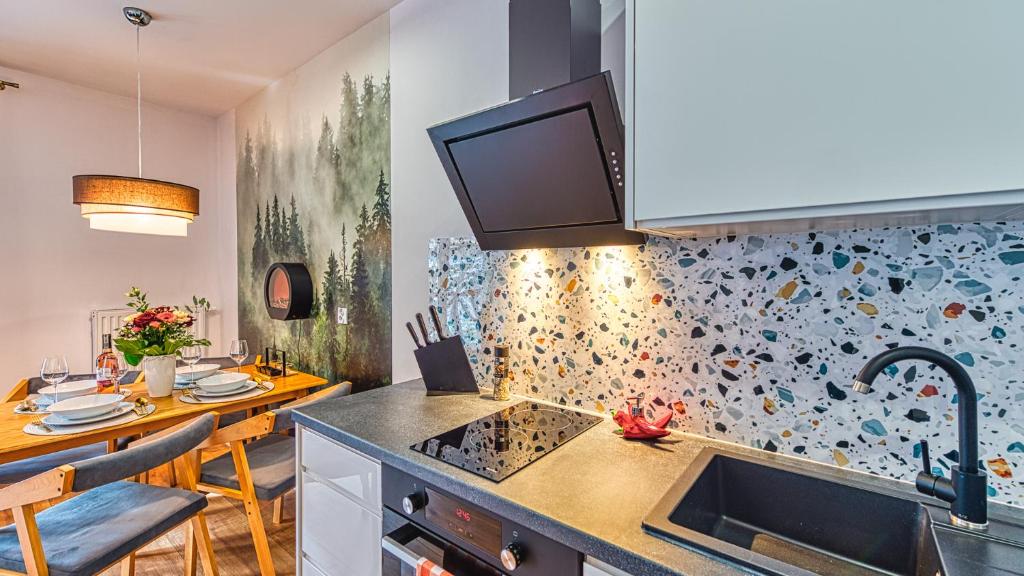 Kuchyňa alebo kuchynka v ubytovaní Apartament Przy Wyciągu 1 - 5D Apartamenty