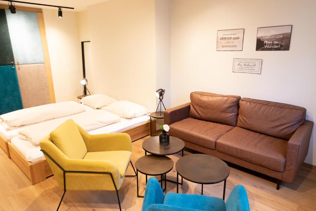 Posezení v ubytování Roomie Alps Design Hostel