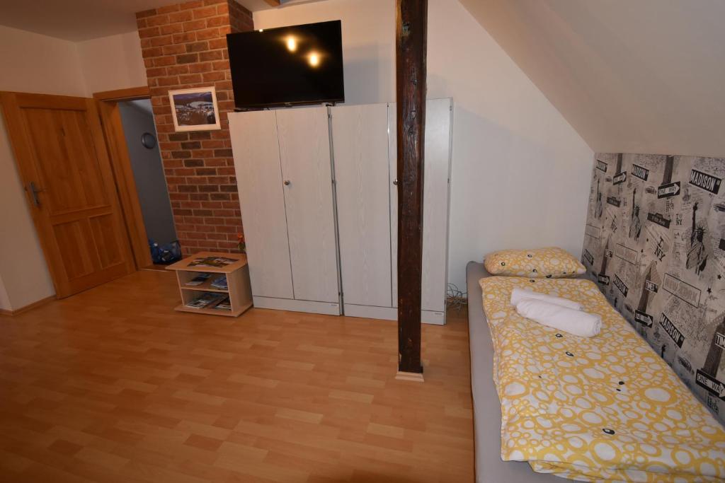 TV a/nebo společenská místnost v ubytování Apartmány Sněženka
